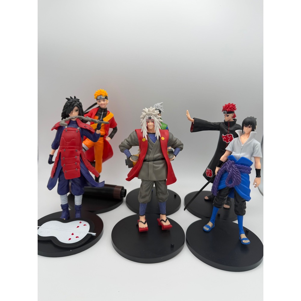Naruto Shippuden 6 Piece Action Figure Set Naruto Sasuke Jiraiya Kakashi 7.5in